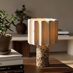 Petra Cordless Linen & Marble Table Lamp